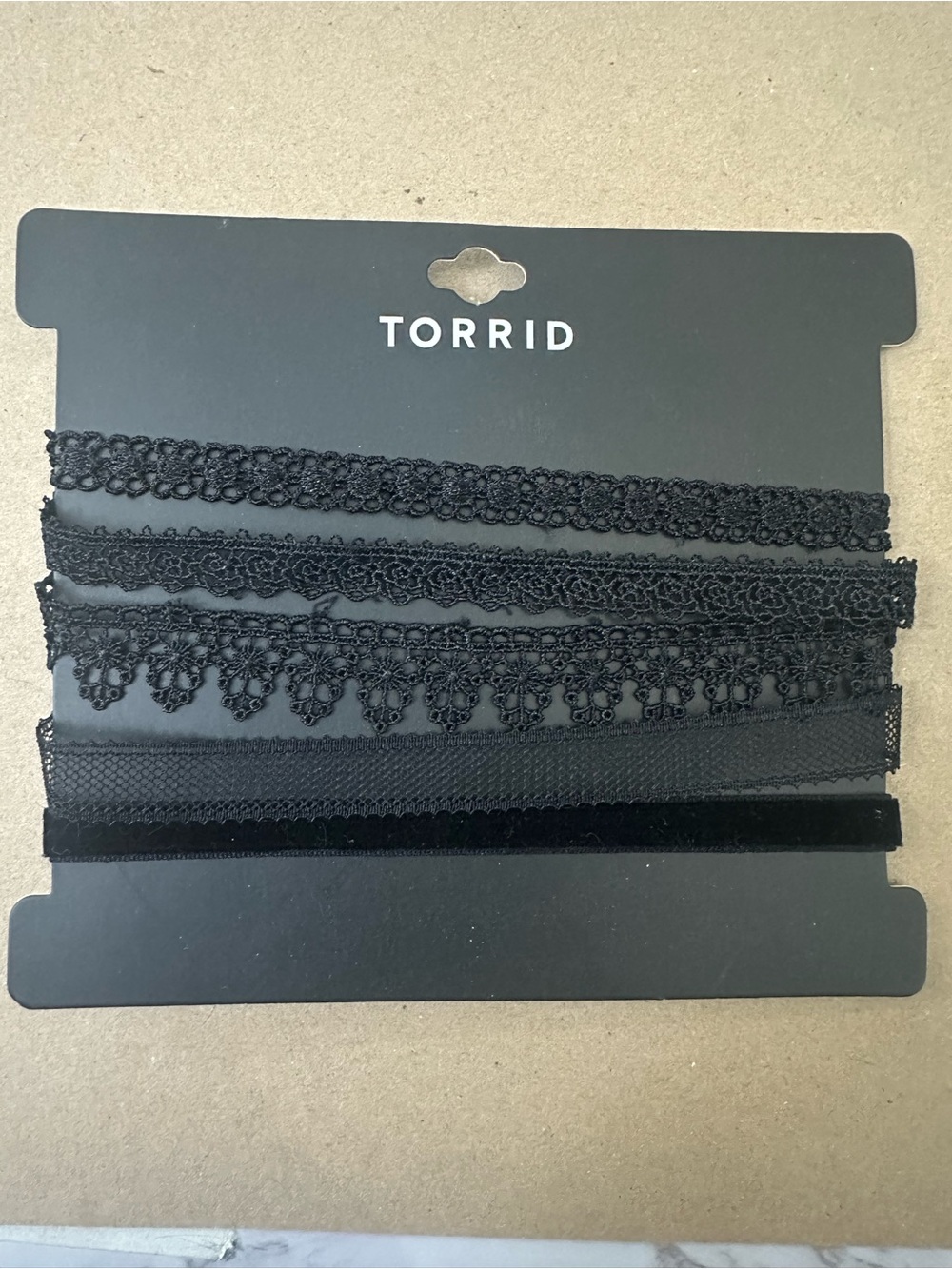 Torrid Set of 5 Black Lace chokers